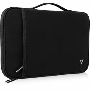 V7 Elite 12.2in Laptop‎ Sleeve Bag with Strap & Handle – Black Case Zippered